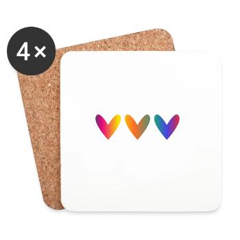 VALENTINE'S DAY. Bachelorette party. I LOVE YOU. I LOVE YOU. LOVE - Coasters (set of 4) - white - Front