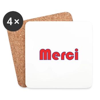 MERCI. MAÎTRESSE. MAÎTRE. MERCI MAÎTRESSE - Dessous de verre (lot de 4) - blanc - Devant