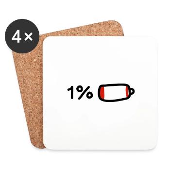 Batterie keine Energie 1% Introvert - Untersetzer (4er-Set) - Weiß - Vorne