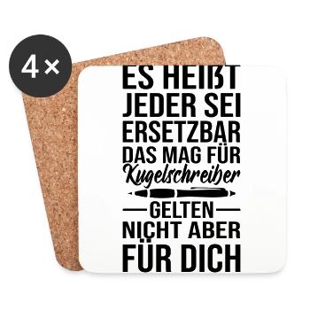 Abschiedsgeschenk Kollegen Jobwechsel - Untersetzer (4er-Set) - Weiß - Vorne