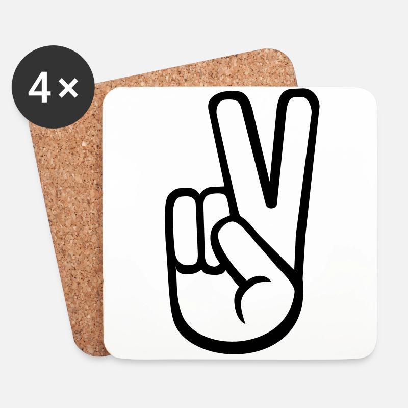 Peace - Untersetzer (4er-Set) - Weiß