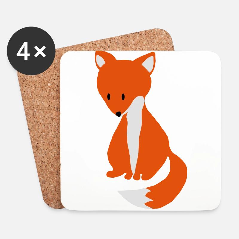 Fuchs - Untersetzer (4er-Set) - Weiß