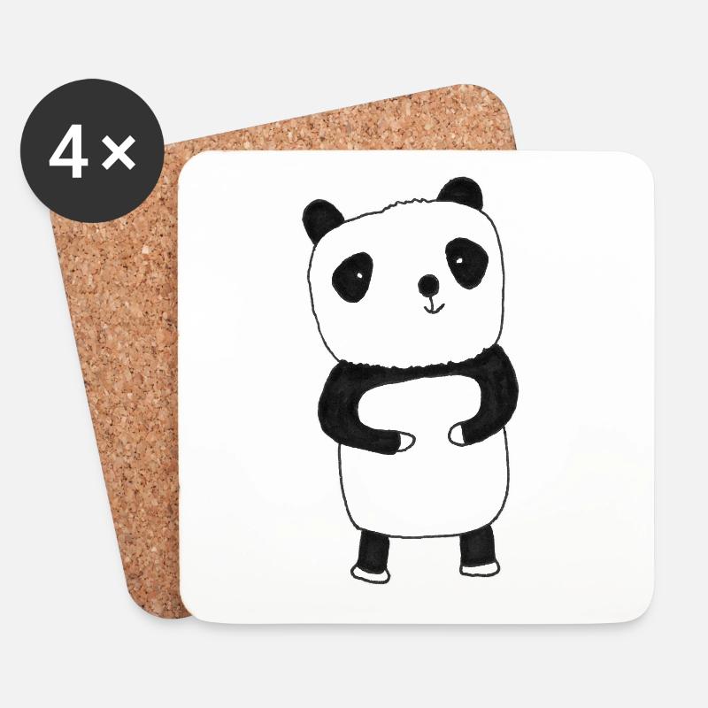 Panda - Untersetzer (4er-Set) - Weiß