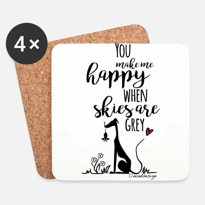You make me happy - Untersetzer (4er-Set) - Weiß