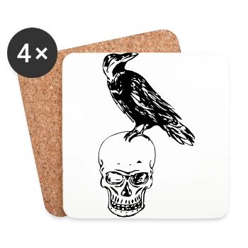 Raven Of Death - Dessous de verre (lot de 4) - blanc - Devant