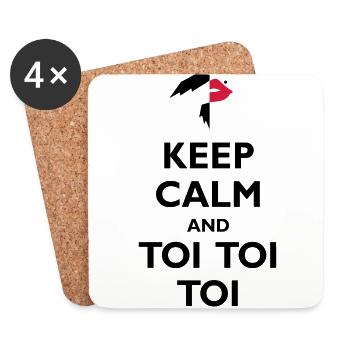 Keep Calm and Toi Toi Toi - Untersetzer (4er-Set) - Weiß - Vorne