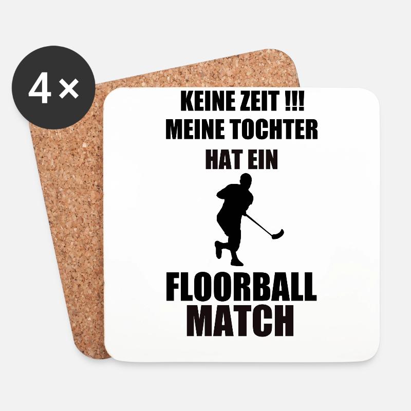 Floorball - Untersetzer (4er-Set) - Weiß
