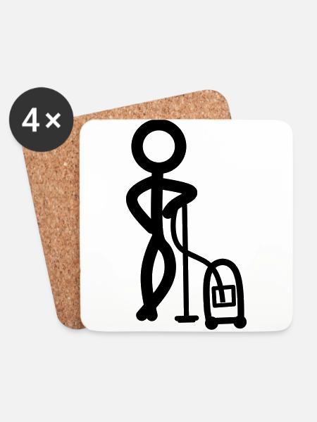 Stickman Clean - Untersetzer (4er-Set) - Weiß