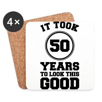 50 Years T-Shirt Gift Idea Christmas Funny - Coasters (set of 4) - white - Front