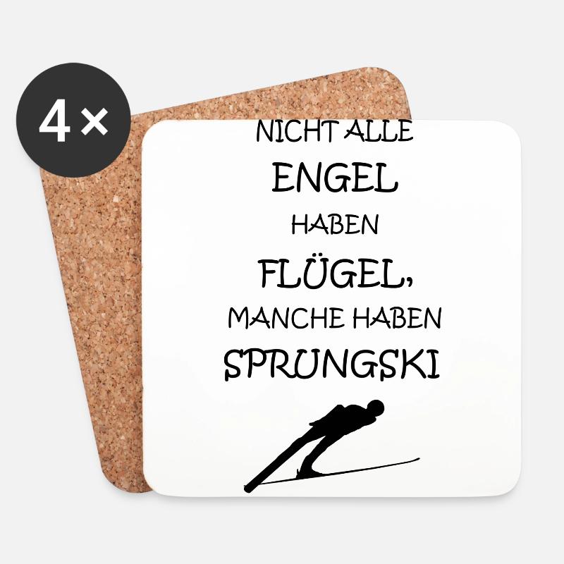 Skispringen - Untersetzer (4er-Set) - Weiß