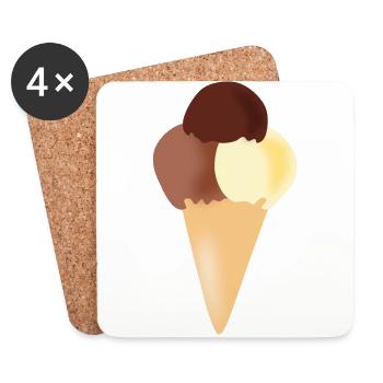 eis eiscreme restaurant ice cream sundae83 - Untersetzer (4er-Set) - Weiß - Vorne