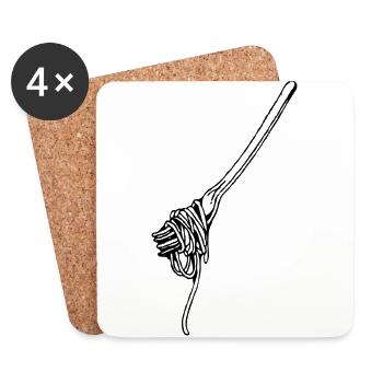 nouilles spaghetti noodles7 macaroni lasagnes - Dessous de verre (lot de 4) - blanc - Devant