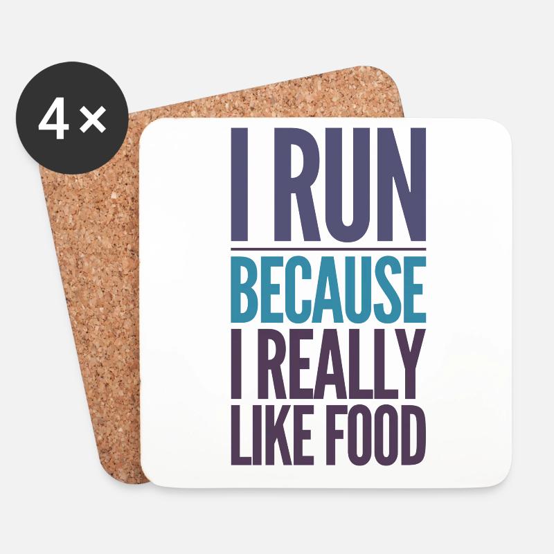 Ich laufe - Untersetzer (4er-Set) - Weiß