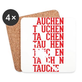 Lustiges Taucher Tauchen Shirt Tauchen - Untersetzer (4er-Set) - Weiß - Vorne