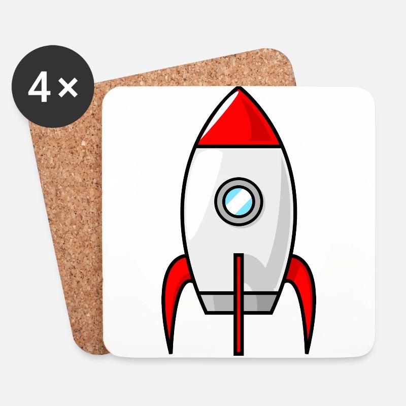 rakete rocket space shuttle ufo raumschiff mond - Untersetzer (4er-Set) - Weiß