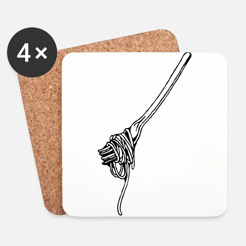 fork - Coasters (set of 4) - white
