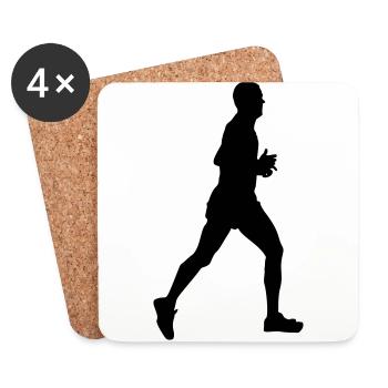 Jogging Courir idée cadeau homme Santé - Dessous de verre (lot de 4) - blanc - Devant
