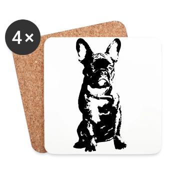 French Bully - Coasters (set of 4) - white - Front