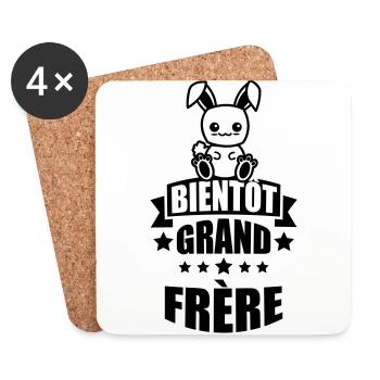 bientôt grand frère - Dessous de verre (lot de 4) - blanc - Devant