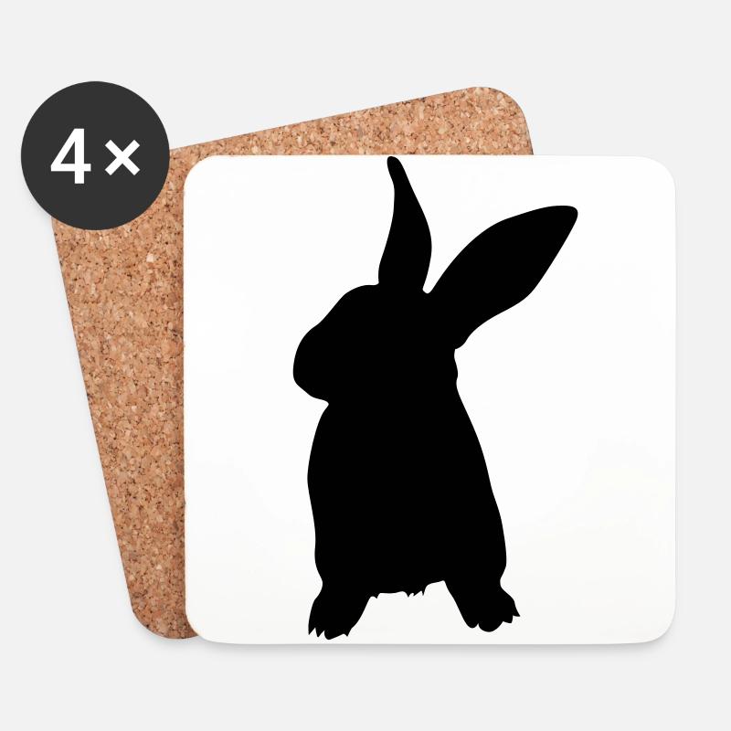 Kaninchen - Untersetzer (4er-Set) - Weiß