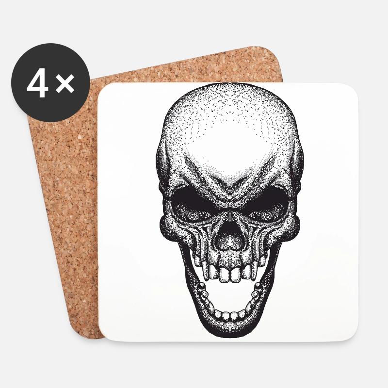 Dot Skull - Coasters (set of 4) - white