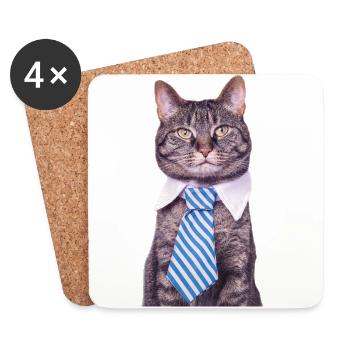 Office cat - Coasters (set of 4) - white - Front