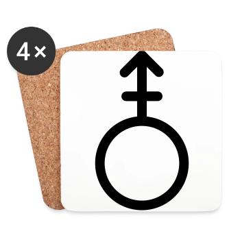 Androgynous - symbol of Androgyny - Coasters (set of 4) - white - Front