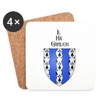 he ha gwilen / Ille et Vilaine - Coasters (set of 4) - white - Front