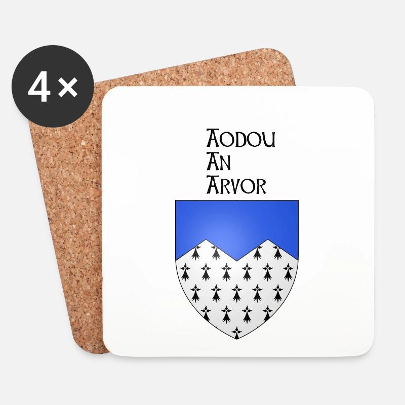 Aodou ein Arvor / Küste der Rüstung - Untersetzer (4er-Set) - Weiß