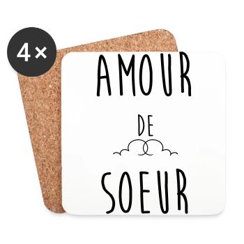 AMOUR DE SOEUR - Dessous de verre (lot de 4) - blanc - Devant