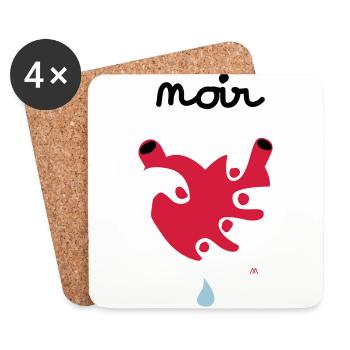 NoirDesir - Coasters (set of 4) - white - Front