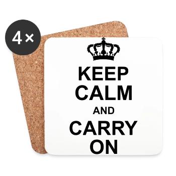 keep calm and carry on - Coasters (set of 4) - white - Front