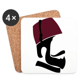 Ottoman Man - Untersetzer (4er-Set) - Weiß - Vorne