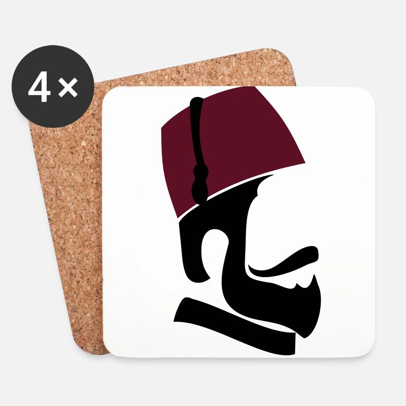 Ottoman Man - Untersetzer (4er-Set) - Weiß