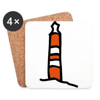 Phare d'Amrum - Dessous de verre (lot de 4) - blanc - Devant