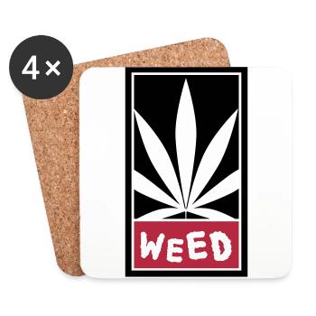 Weed - Untersetzer (4er-Set) - Weiß - Vorne