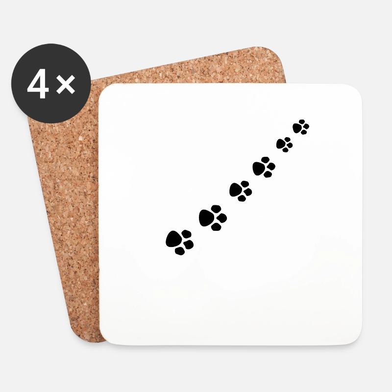 Katzenpfote - Untersetzer (4er-Set) - Weiß
