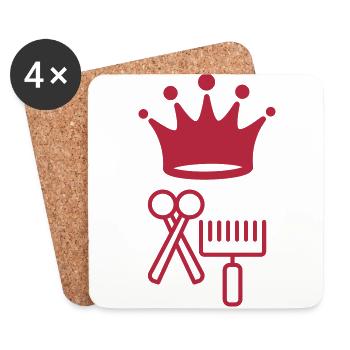 toilettage / toiletteur / Travail / Métier - Dessous de verre (lot de 4) - blanc - Devant
