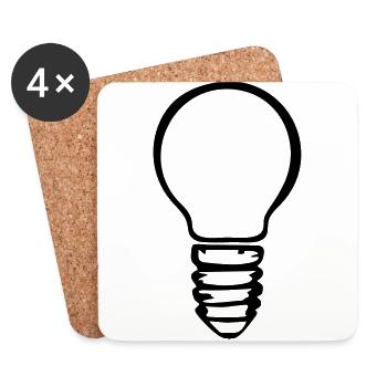 Light bulb (1 color) - Ampoule - Dessous de verre (lot de 4) - blanc - Devant
