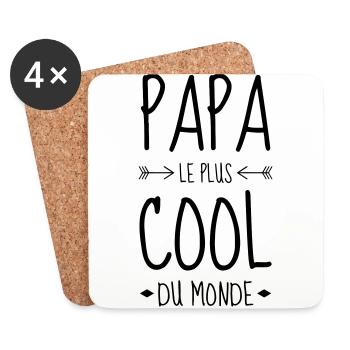 Dad Daddy Papa Vati Vater Father's Day Baby - Coasters (set of 4) - white - Front
