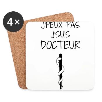 Doctor Arzt Médecin Docteur Medecine Life - Coasters (set of 4) - white - Front