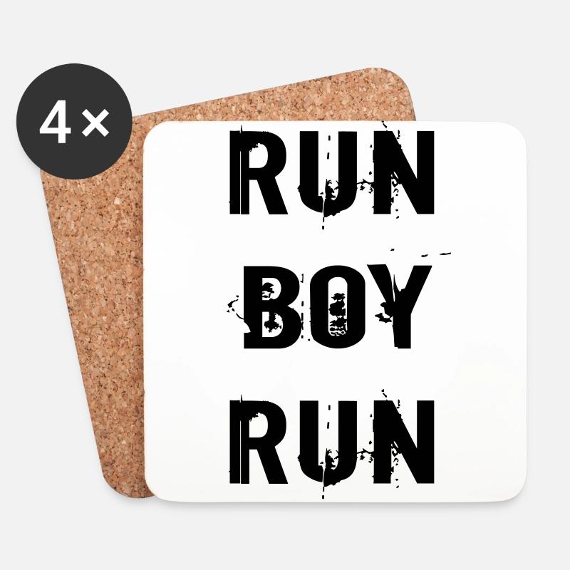 Run Boy Run - Untersetzer (4er-Set) - Weiß