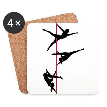 Pole Dance, Poledance - Untersetzer (4er-Set) - Weiß - Vorne
