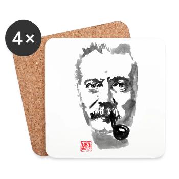 Georges Brassens - Untersetzer (4er-Set) - Weiß - Vorne