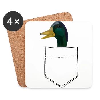 Ente Brusttasche - Untersetzer (4er-Set) - Weiß - Vorne