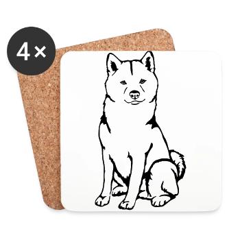 Shiba - Dessous de verre (lot de 4) - blanc - Devant
