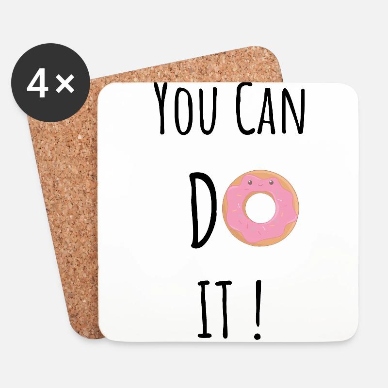 You can do it, do it, donut - Untersetzer (4er-Set) - Weiß