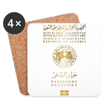 Passeport Algérien - Dessous de verre (lot de 4) - blanc - Devant
