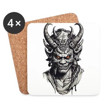 Oni Dämon Japan Tradition an Halloween - Untersetzer (4er-Set) - Weiß - Vorne