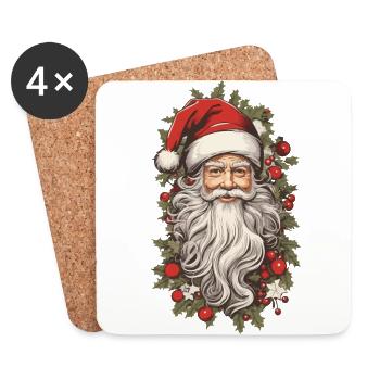 Nostalgic Christmas Magic Santa Claus - Coasters (set of 4) - white - Front
